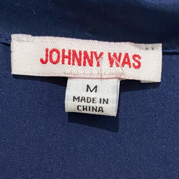 JOHNNY WAS Tiered Wanderer Dress Silk Blue Size Medium - Picture 9 of 12